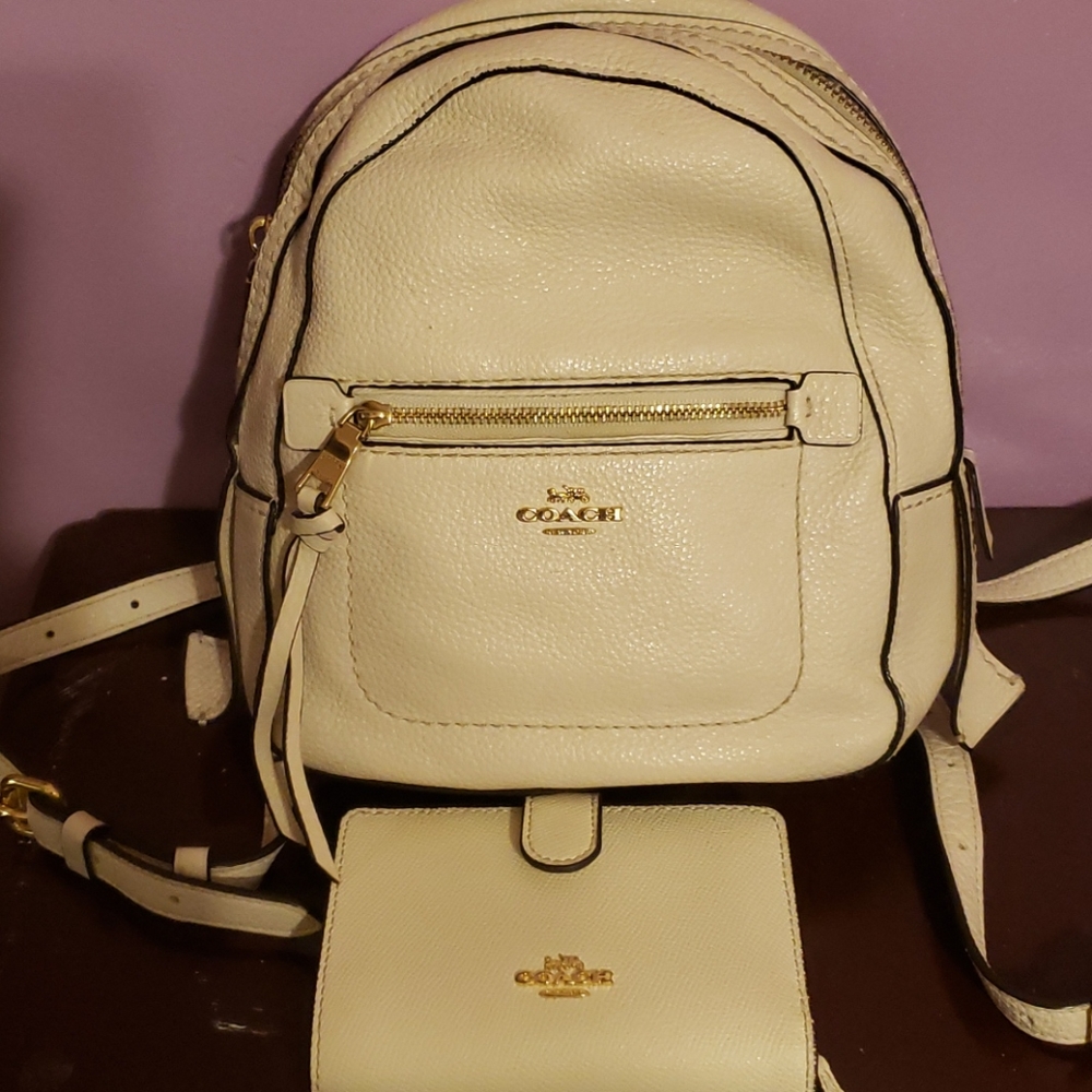 Coach small backpack with wallet